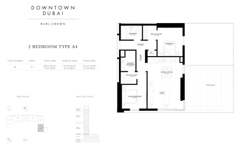 Floor plan, 2 Beds, 1,377 sq ft
