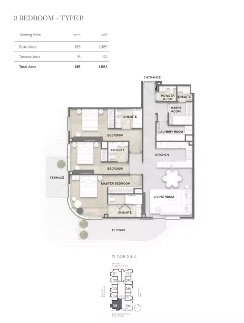 Floor plan, 3 Beds, 1,563 sq ft