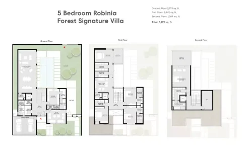 Floor plan, 5 Beds, 6,479 sq ft