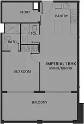 Floor plan, 1 Bed, 815 sq ft