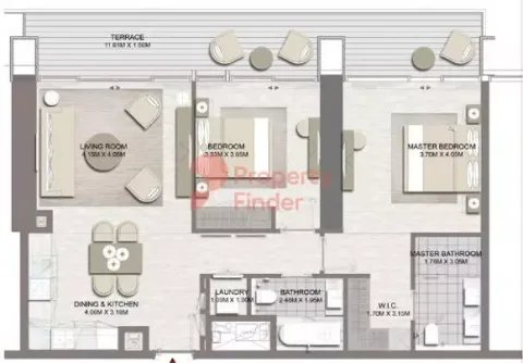 Floor plan, 2 Beds, 1,182 sq ft