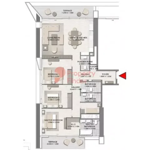 Floor plan, 3 Beds, 1,810 sq ft