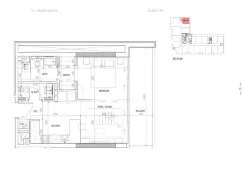 Floor plan, 1 Bed, 0 sq ft