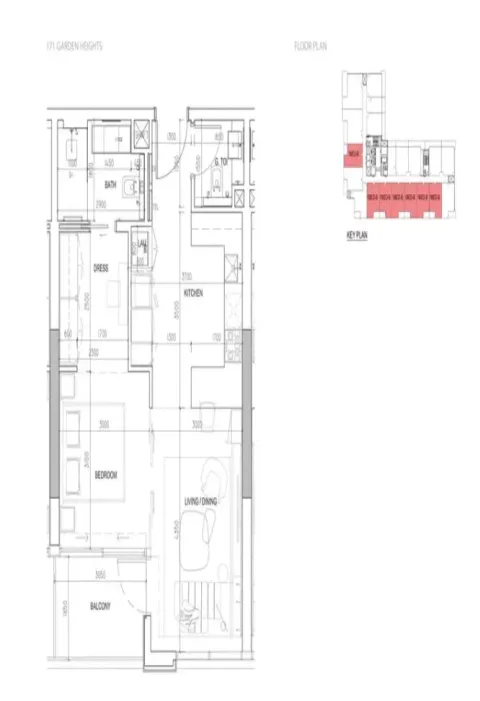 Floor plan, 1 Bed, 0 sq ft
