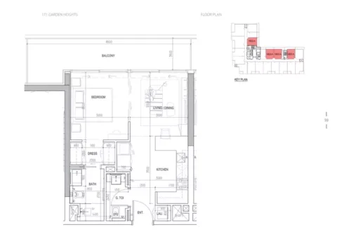 Floor plan, 1 Bed, 0 sq ft