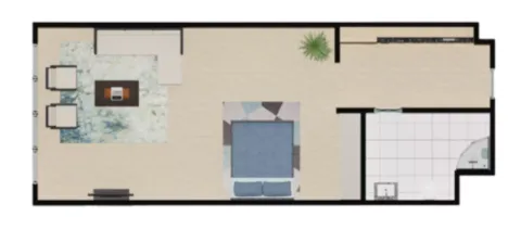 Floor plan, Studio, 455 sq ft