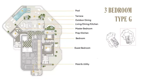 Floor plan, 3 Beds, 0 sq ft