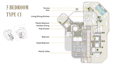 Floor plan, 3 Beds, 0 sq ft