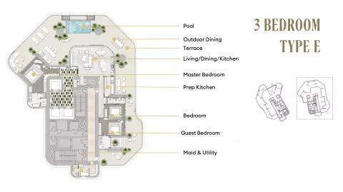 Floor plan, 3 Beds, 0 sq ft