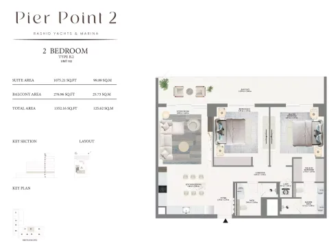 Floor plan, 2 Beds, 1,352 sq ft