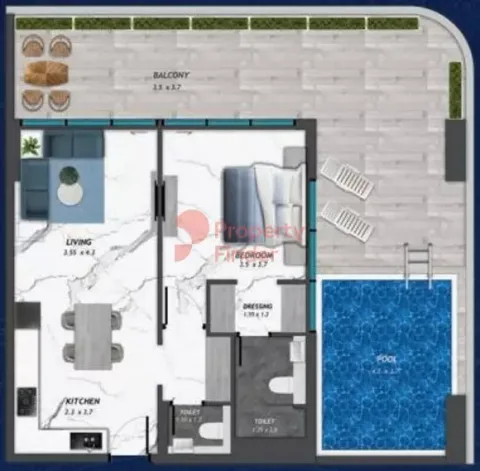 Floor plan, 1 Bed, 0 sq ft