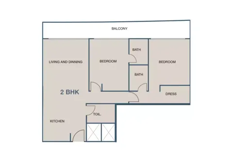 Floor plan, 2 Beds, 1,131 sq ft