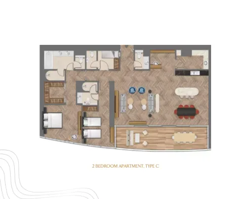 Floor plan, 2 Beds, 0 sq ft