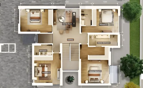 Floor plan, 5 Beds, 4,452 sq ft