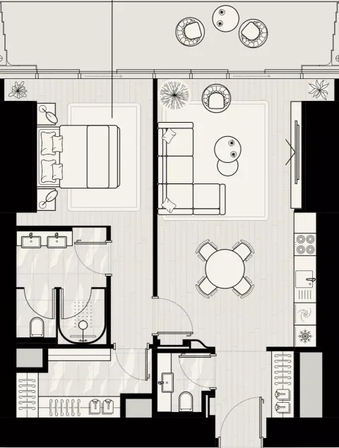Floor plan, 1 Bed, 1,094 sq ft