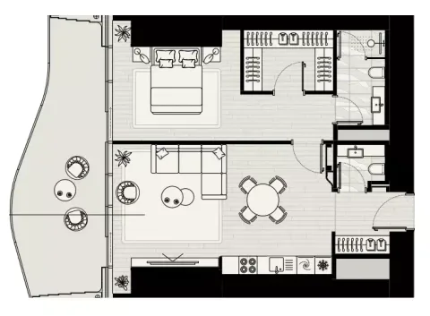 Floor plan, 1 Bed, 1,170 sq ft