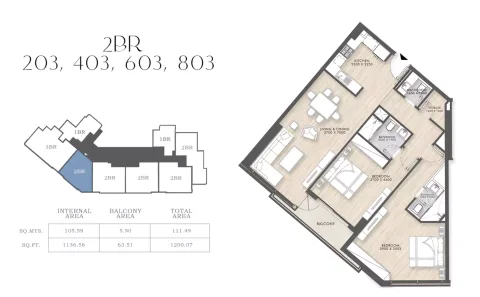 Floor plan, 2 Beds, 1,200 sq ft