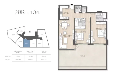 Floor plan, 2 Beds, 1,781 sq ft