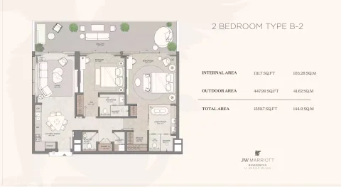 Floor plan, 2 Beds, 1,560 sq ft
