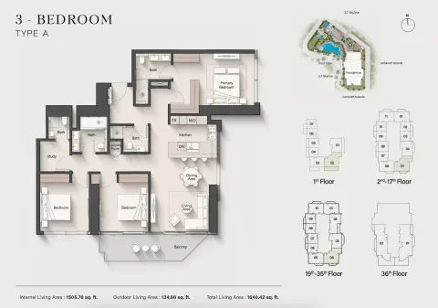 Floor plan, 3 Beds, 1,640 sq ft