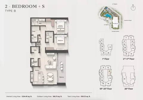 Floor plan, 2 Beds, 1,501 sq ft