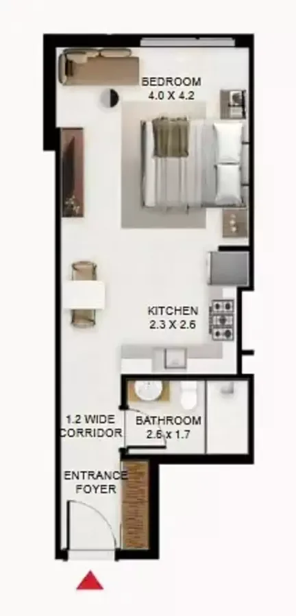 Floor plan, Studio, 438 sq ft