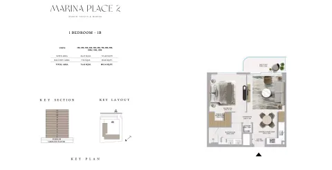 Floor plan, 1 Bed, 801 sq ft