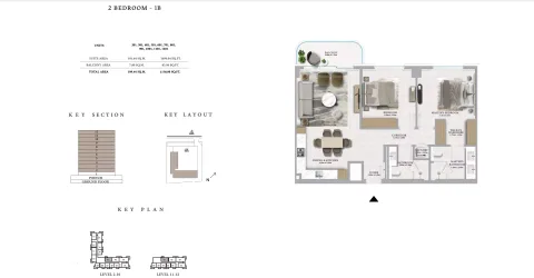 Floor plan, 2 Beds, 1,178 sq ft