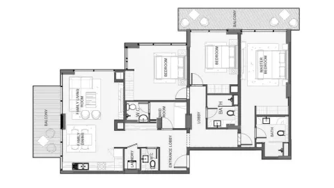 Floor plan, 3 Beds, 1,646 sq ft