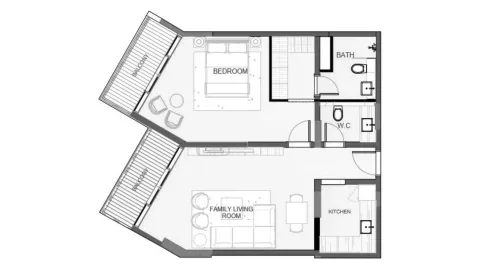Floor plan, 1 Bed, 764 sq ft