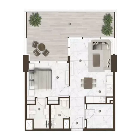 Floor plan, 1 Bed, 813 sq ft