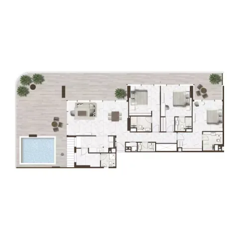 Floor plan, 3 Beds, 1,665 sq ft