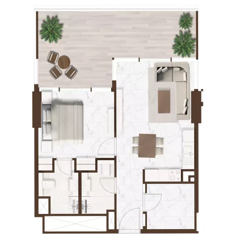 Floor plan, 1 Bed, 880 sq ft