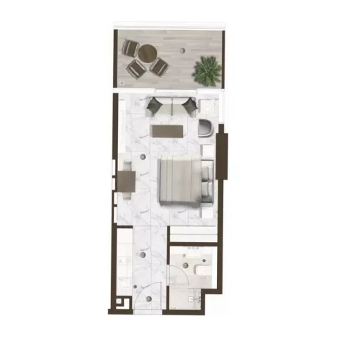 Floor plan, Studio, 416 sq ft