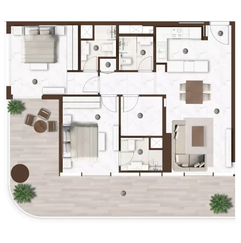 Floor plan, 2 Beds, 1,475 sq ft
