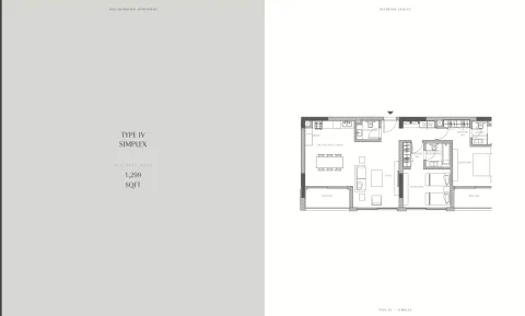Floor plan, 2 Beds, 1,299 sq ft