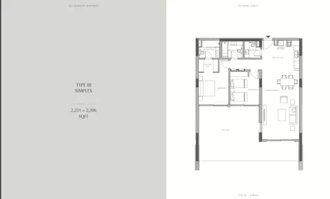 Floor plan, 2 Beds, 2,231 sq ft