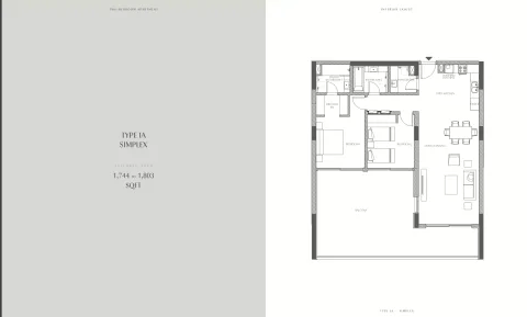 Floor plan, 2 Beds, 1,744 sq ft