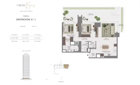 Floor plan, 2 Beds, 1,893 sq ft