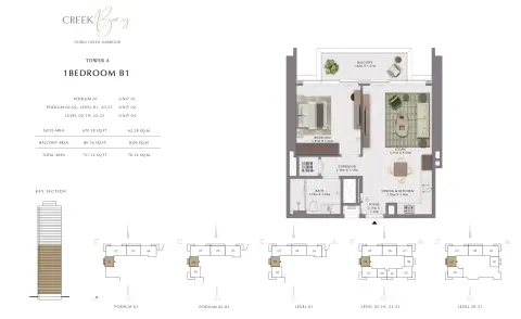 Floor plan, 1 Bed, 757 sq ft