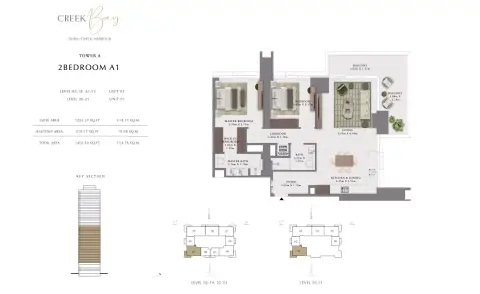 Floor plan, 2 Beds, 1,451 sq ft
