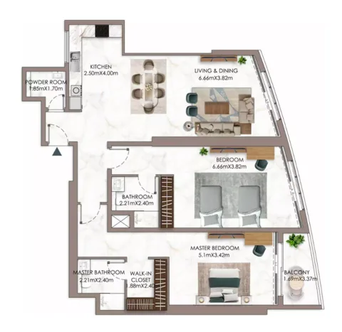 Floor plan, 2 Beds, 1,777 sq ft