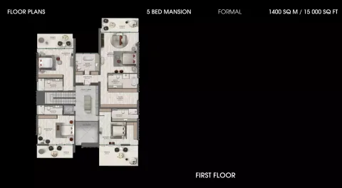 Floor plan, 5 Beds, 15,000 sq ft