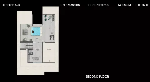 Floor plan, 5 Beds, 15,000 sq ft