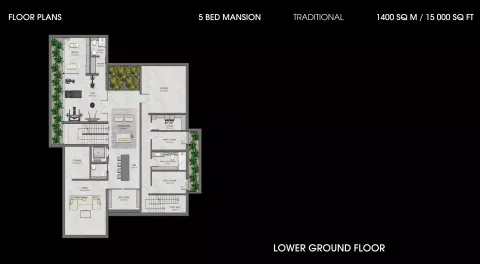 Floor plan, 5 Beds, 15,000 sq ft