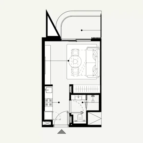 Floor plan, Studio, 318 sq ft