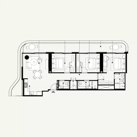 Floor plan, 3 Beds, 1,408 sq ft
