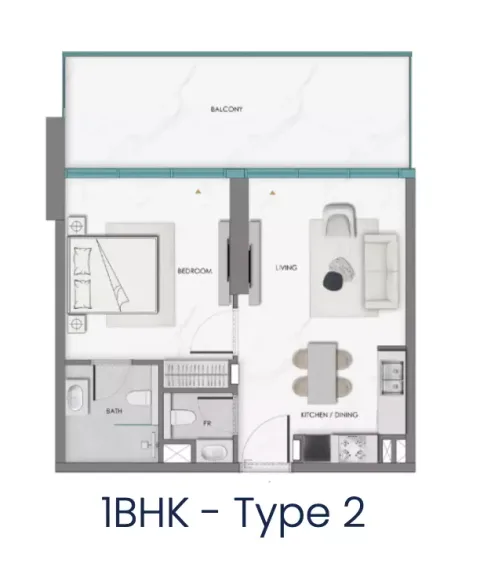 Floor plan, 1 Bed, 791 sq ft