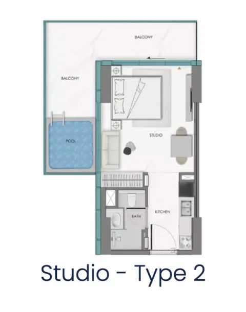 Floor plan, Studio, 440 sq ft