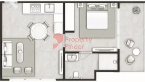 Floor plan, 1 Bed, 388 sq ft